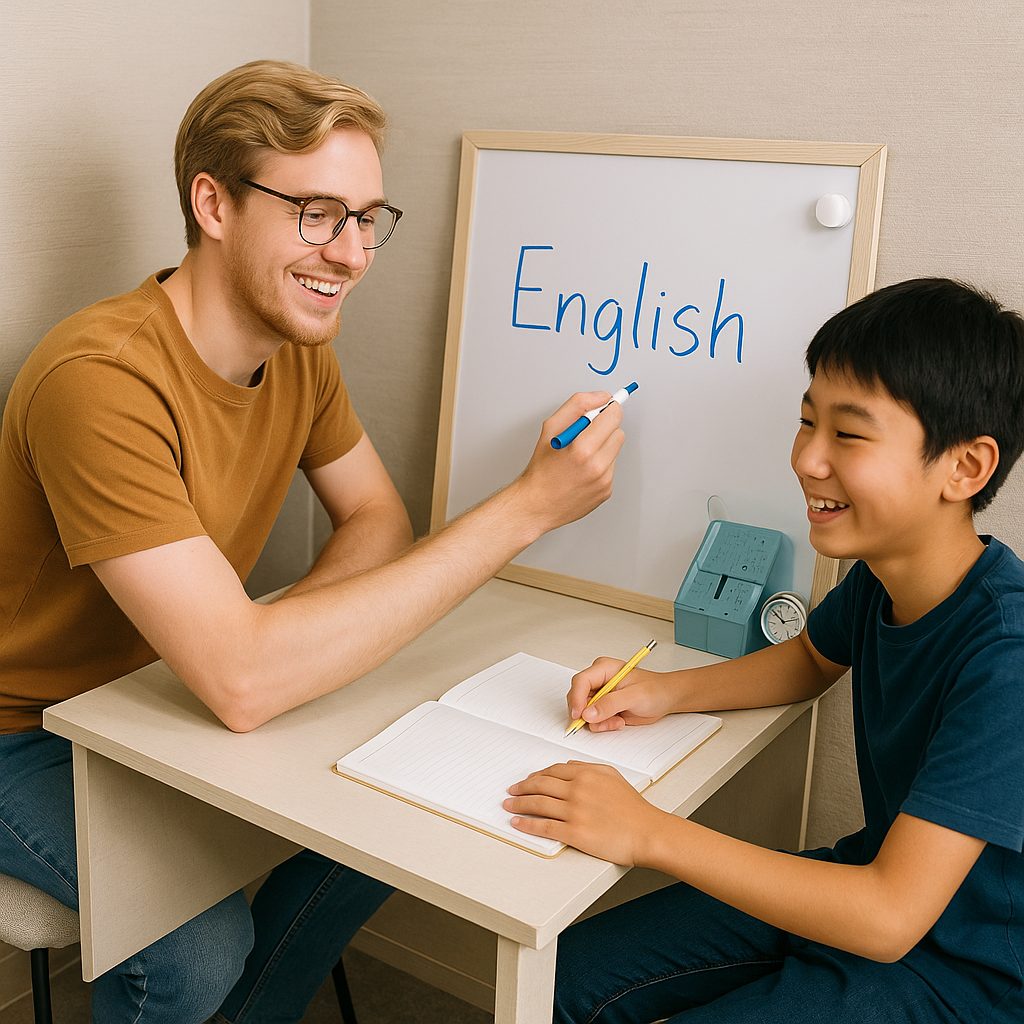 国際交流インターシップ生を常時受け入れているグローバルな塾